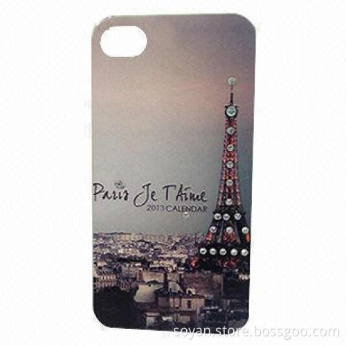UV Printing Pairs Mobile Phone Hard Crystal Case with Diamond in Many Colors